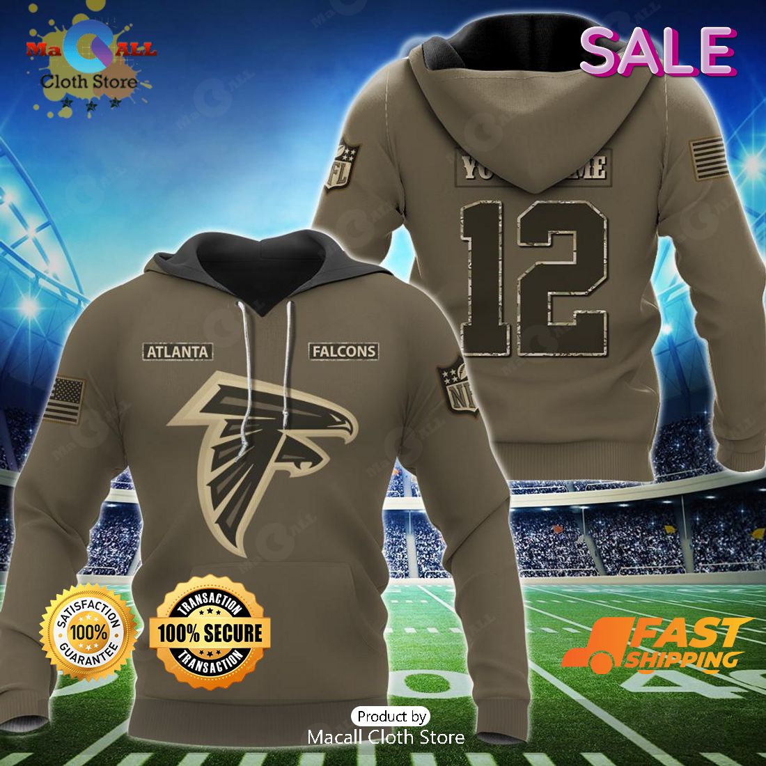 NFL Atlanta Falcons Hoodie 3D Gifts For Veterans Day