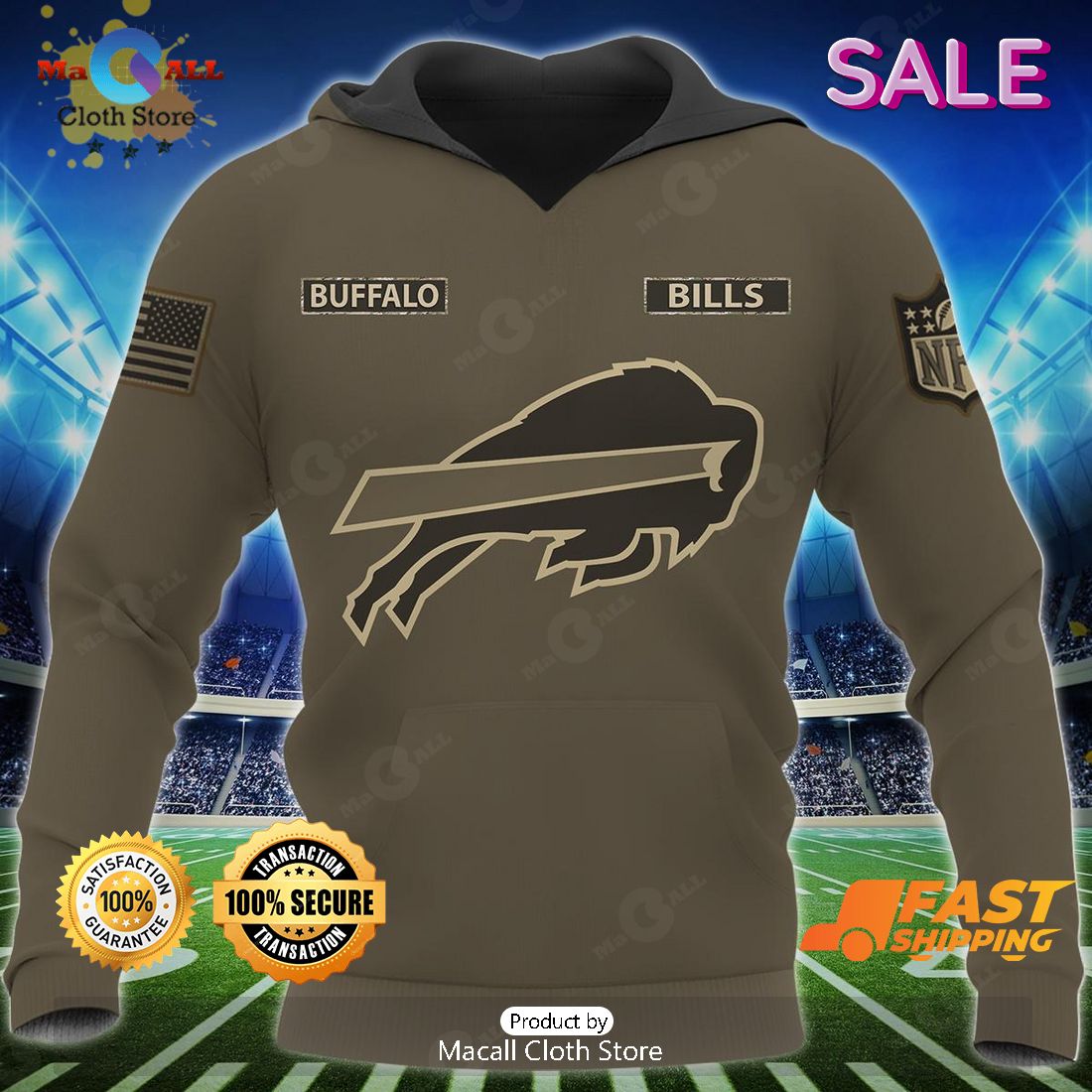 BEST NFL Buffalo Bills Salute To Service - Honor Veterans And Their  Families 3D Hoodie