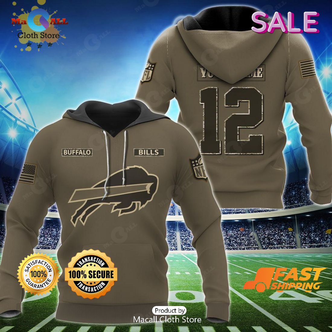 BEST NFL Buffalo Bills Salute To Service - Honor Veterans And Their  Families 3D Hoodie