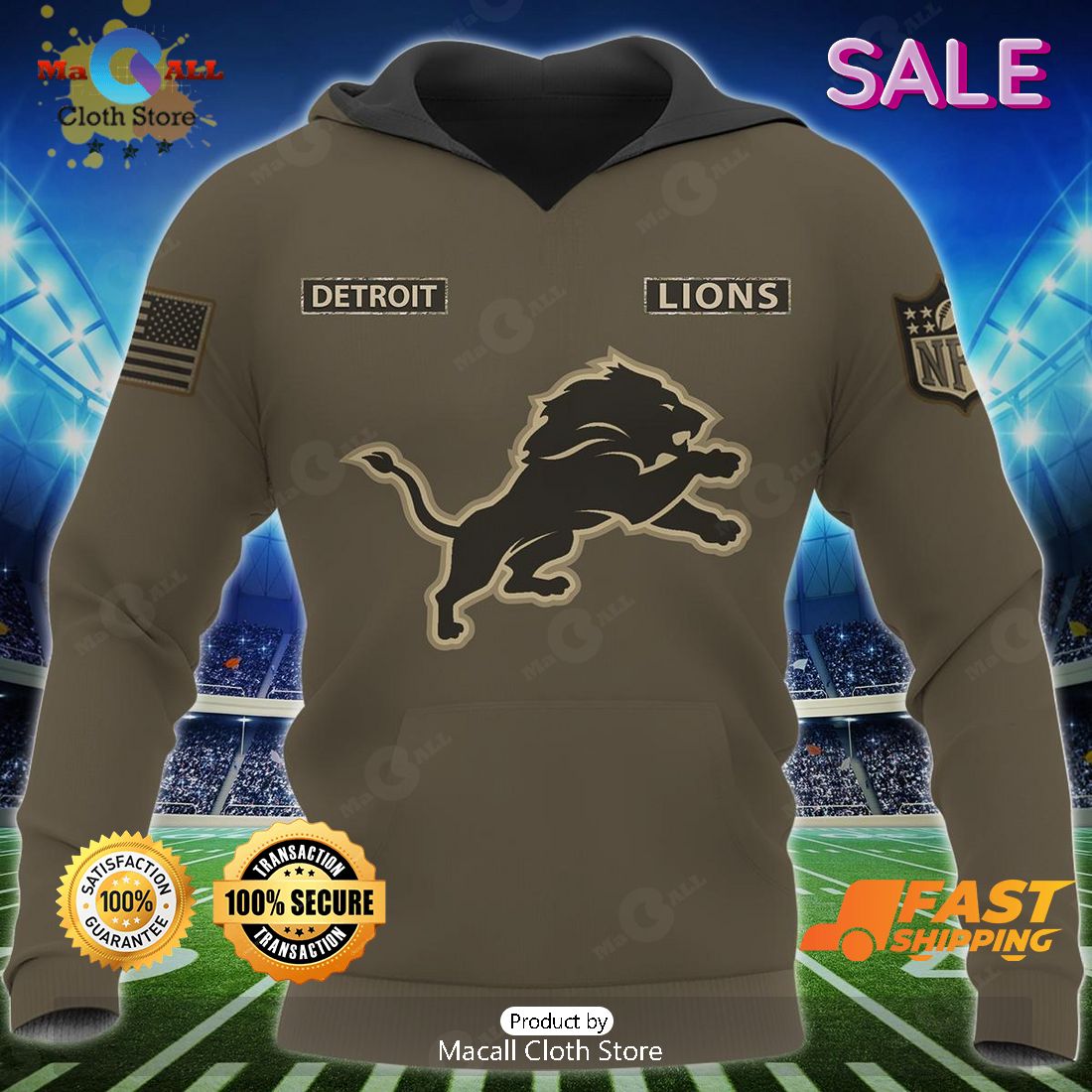 Lions Veterans Day Hoodie 3D Useful USA Flag Gifts For Detroit Lions Fans -  Personalized Gifts: Family, Sports, Occasions, Trending