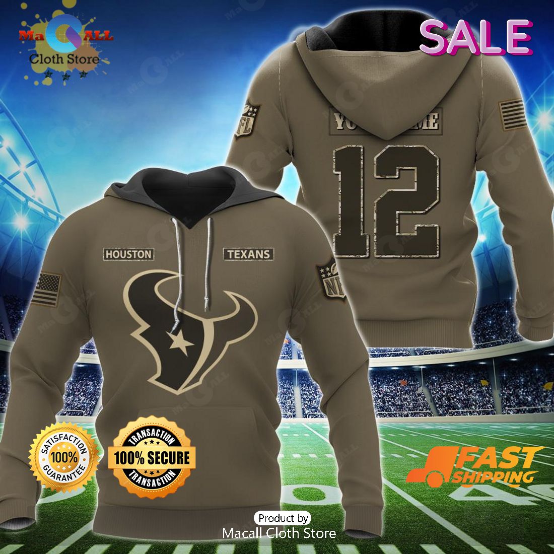 Shop Salute To Service Hoodie Texans