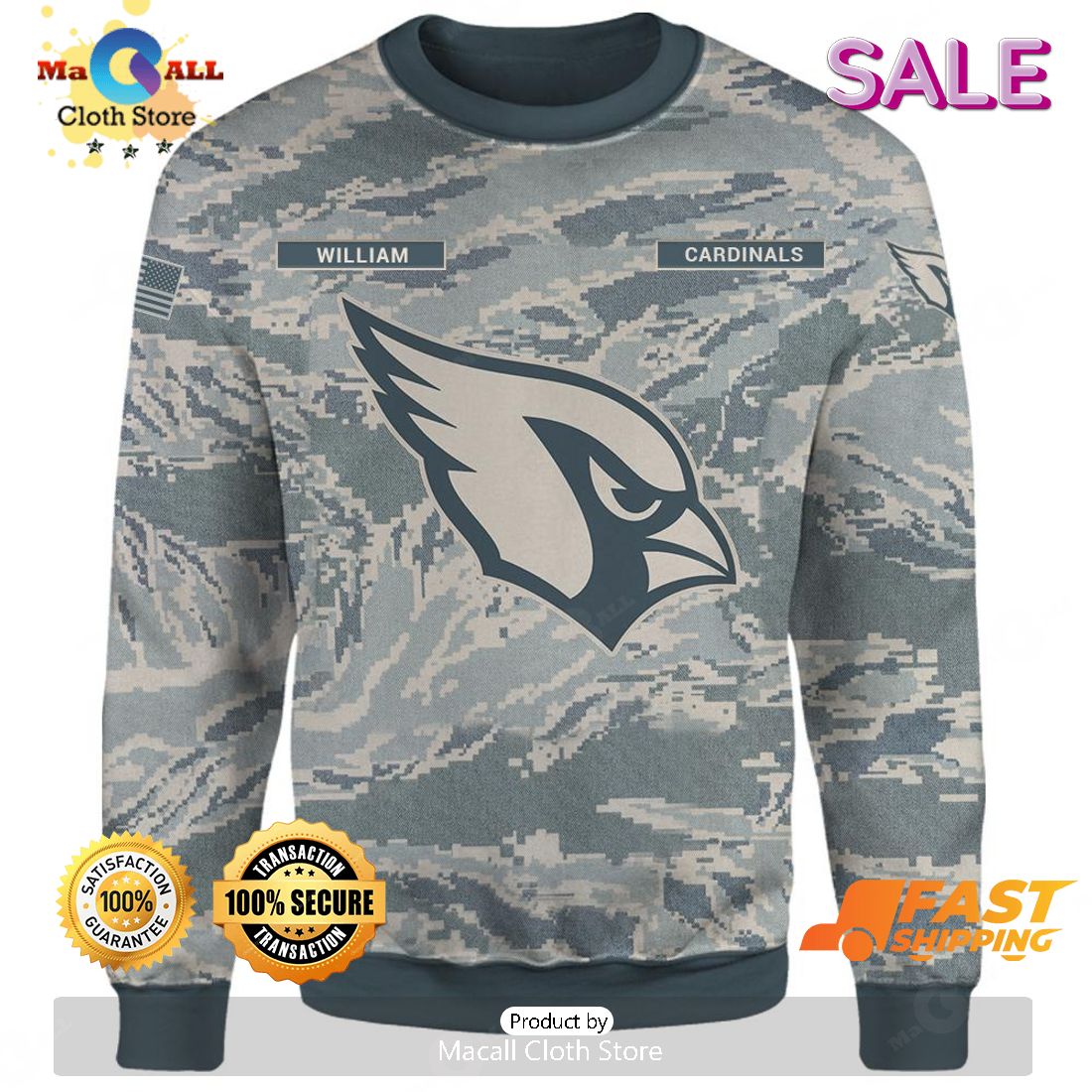 SALE Personalized NFL Arizona Cardinals Special Camo Design For Veterans  Day Hoodie Sweatshirt 3D - Macall Cloth Store - Destination for fashionistas