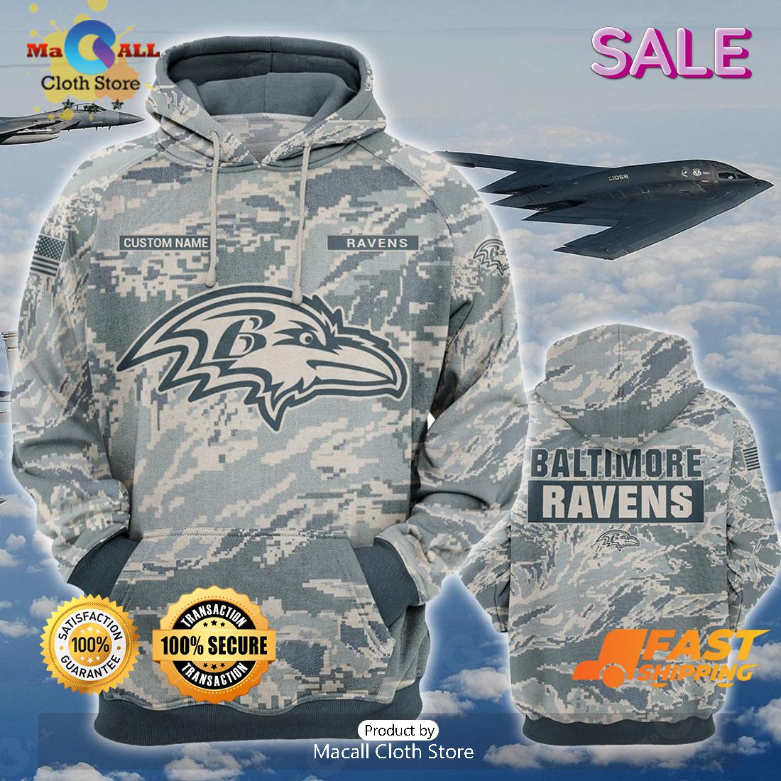 Personalized NFL Ravens Camo US Hoodie Sweatshirt 3D LIMITED EDITION -  Macall Cloth Store - Destination for fashionistas