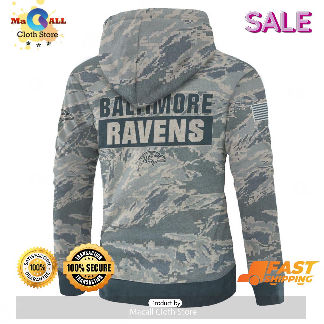 Shop Ravens Veterans Day Hoodie