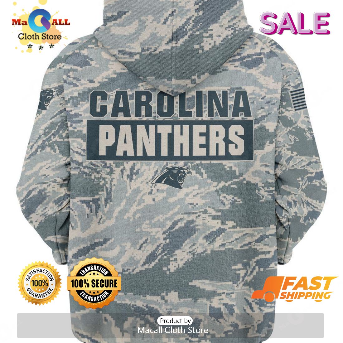 Carolina Panthers Logo American Football Camo 3D Hoodie Nfl 3D Sweatshirt -  Best Seller Shirts Design In Usa