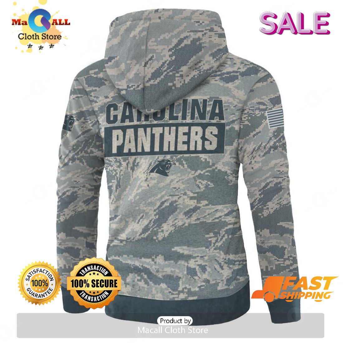 NFL Carolina Panthers Hoodie 3D Gifts For Veterans Day