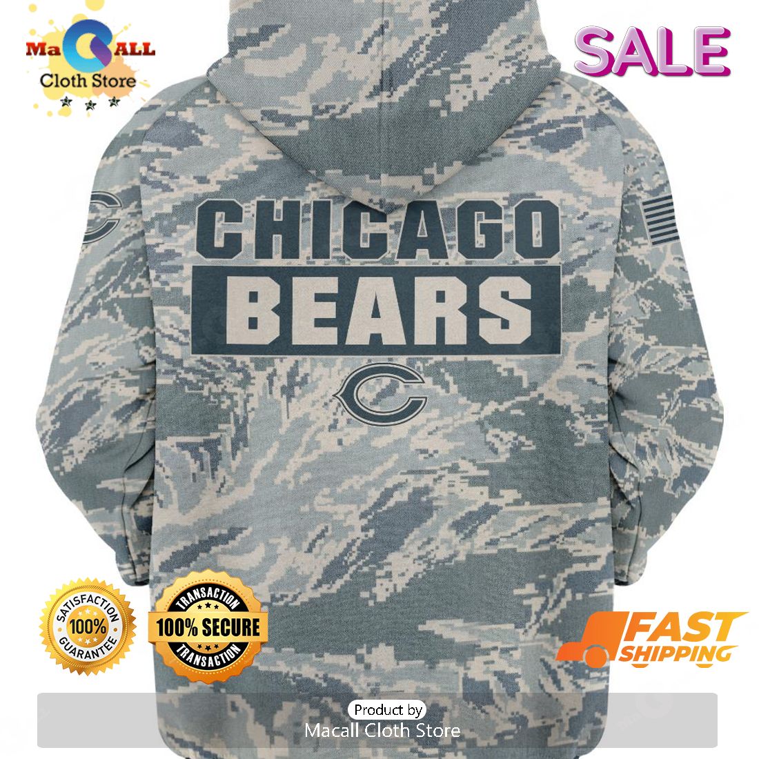 SALE Personalized Name Chicago Bears - U.S. Air Force ABU Camouflage Veterans  Day, Christmas Gifts Hoodie Sweatshirt 3D - Macall Cloth Store -  Destination for fashionistas