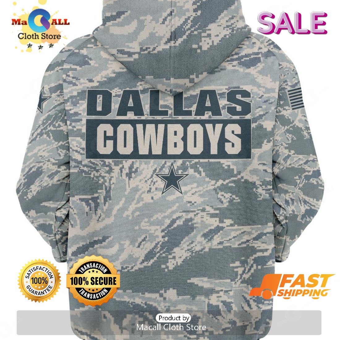 SALE Personalized Name Dallas Cowboys - U.S. Air Force ABU Camouflage Veterans Day, Christmas Gifts Hoodie Sweatshirt 3D SALE Personalized Name Dallas Cowboys - U.S. Air Force ABU Camouflage Veterans Day, Christmas Gifts Hoodie Sweatshirt 3D