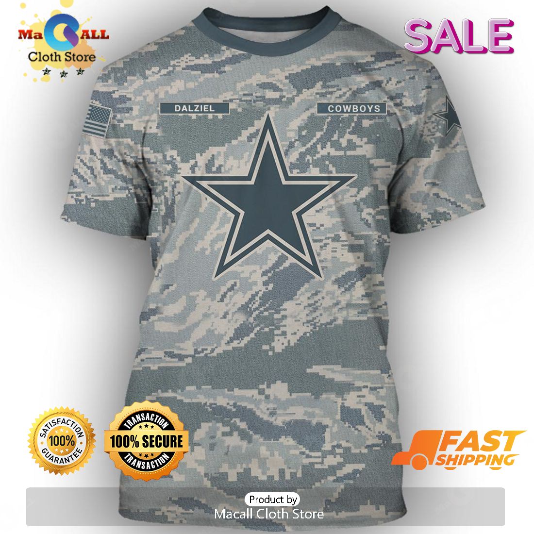 SALE Personalized Name Dallas Cowboys - U.S. Air Force ABU Camouflage Veterans Day, Christmas Gifts Hoodie Sweatshirt 3D SALE Personalized Name Dallas Cowboys - U.S. Air Force ABU Camouflage Veterans Day, Christmas Gifts Hoodie Sweatshirt 3D