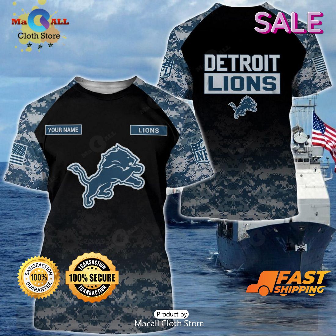 SALE Personalized Detroit Lions Camo Style Gifts for Veterans Day,  Christmas Gifts Hoodie Sweatshirt 3D - Macall Cloth Store - Destination for  fashionistas