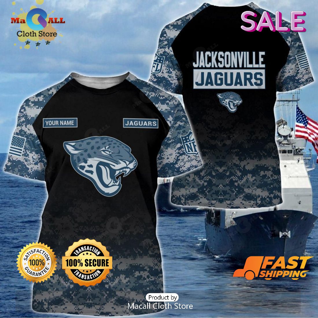 SALE Personalized Name Jacksonville Jaguars - U.S. Navy NWU Camouflage Veterans Day Hoodie Sweatshirt 3D SALE Personalized Name Jacksonville Jaguars - U.S. Navy NWU Camouflage Veterans Day Hoodie Sweatshirt 3D