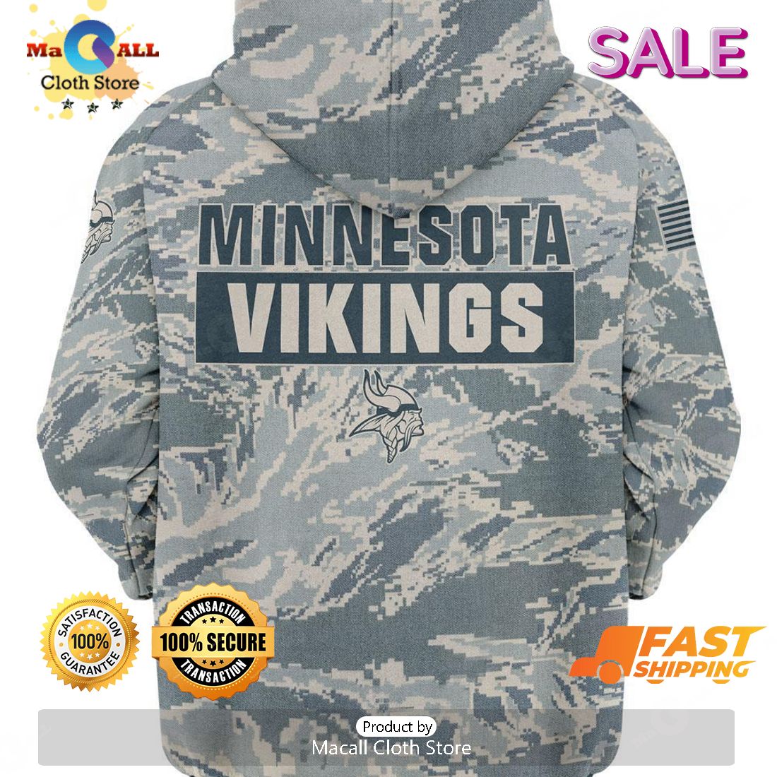 Personalized NFL Vikings Camo US Hoodie Sweatshirt 3D LIMITED EDITION -  Macall Cloth Store - Destination for fashionistas