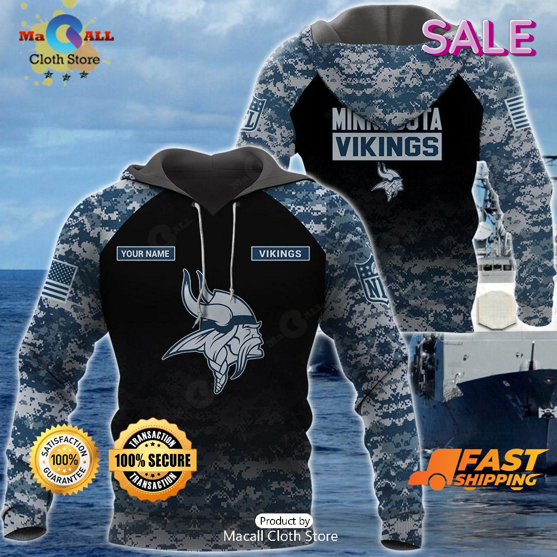 Personalized NFL Vikings Camo US Hoodie Sweatshirt 3D LIMITED EDITION -  Macall Cloth Store - Destination for fashionistas