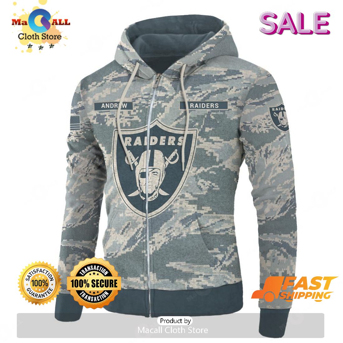 NFL Oakland Raiders Hoodie 3D Gifts For Veterans Day