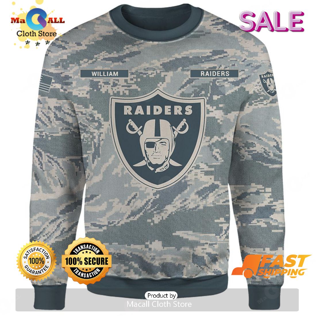SALE Personalized Name Oakland Raiders - U.S. Air Force ABU Camouflage Veterans Day, Christmas Gifts Hoodie Sweatshirt 3D SALE Personalized Name Oakland Raiders - U.S. Air Force ABU Camouflage Veterans Day, Christmas Gifts Hoodie Sweatshirt 3D