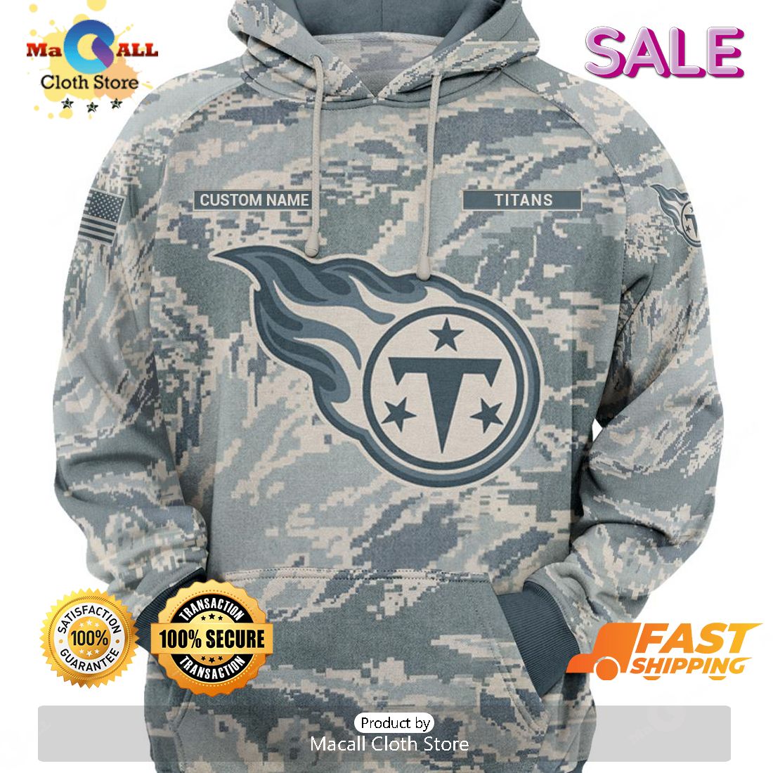 NFL Tennessee Titans Camo Style Gifts for Veterans Day All Over