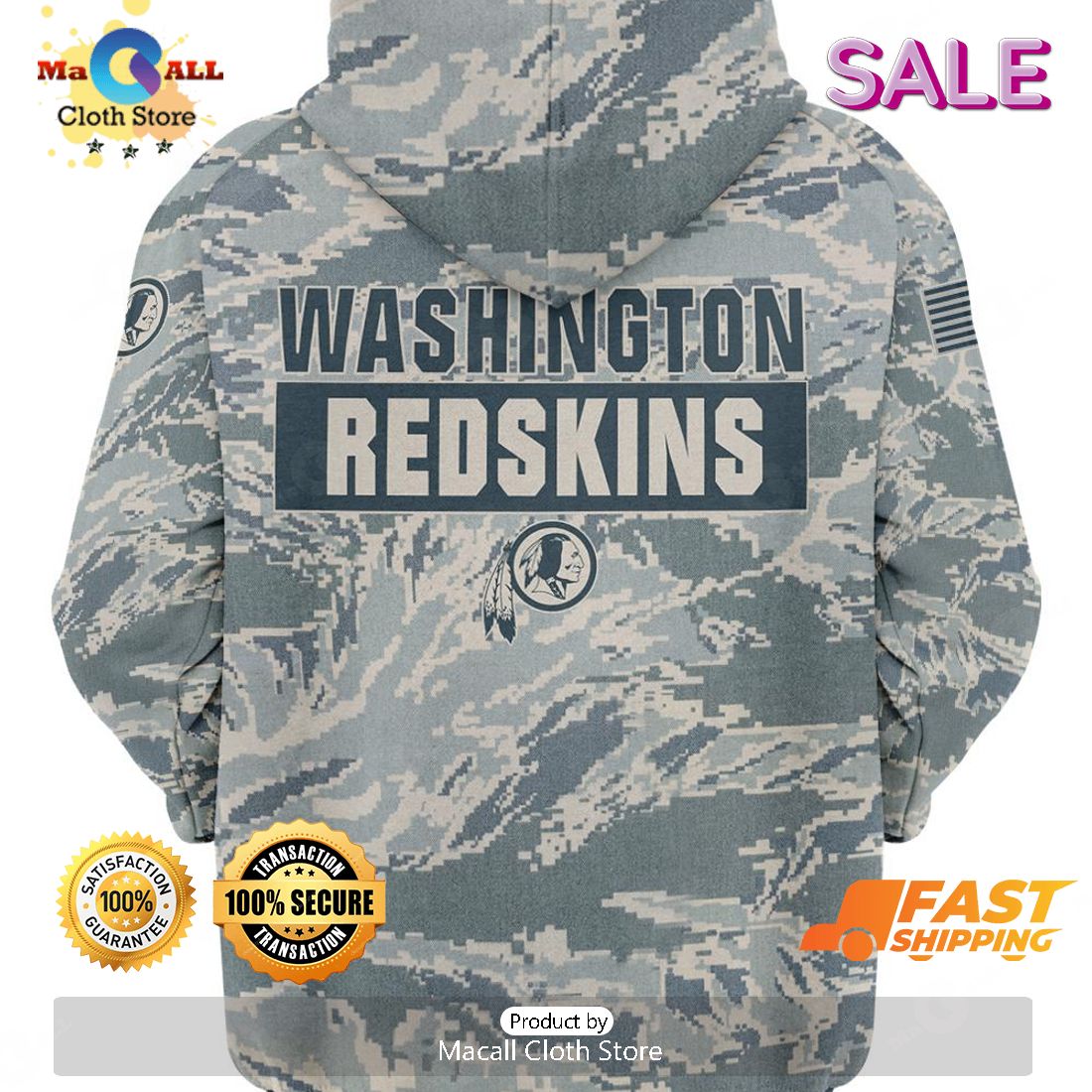 Shop Redskins Veterans Day Hoodie