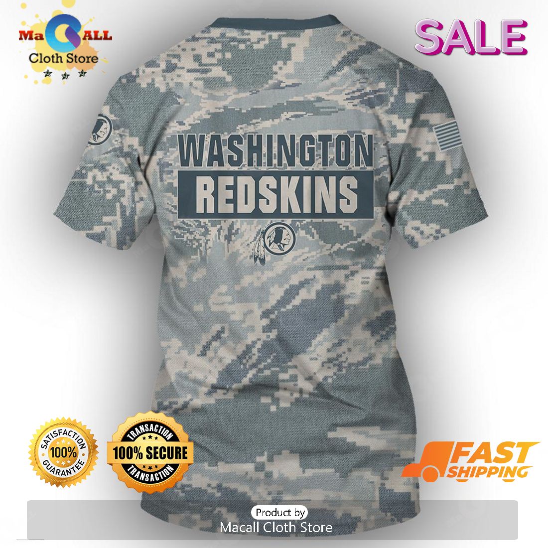 NFL Washington Redskins Hoodie 3D Gifts For Veterans Day