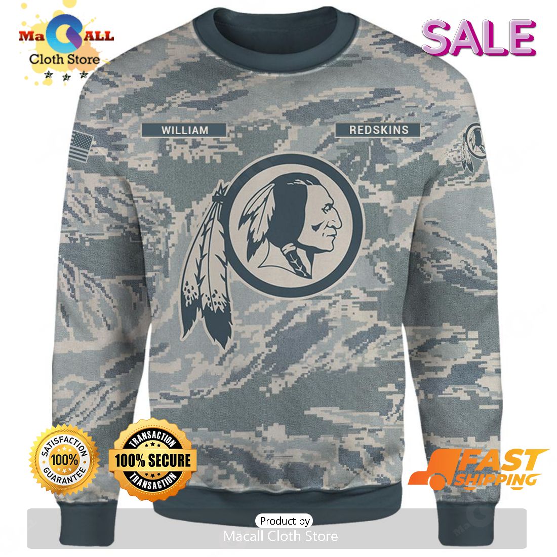 Shop Redskins Veterans Day Hoodie