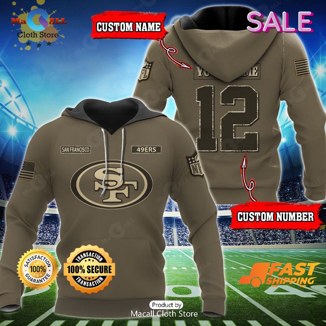 Shop 49ers Veterans Day Hoodie