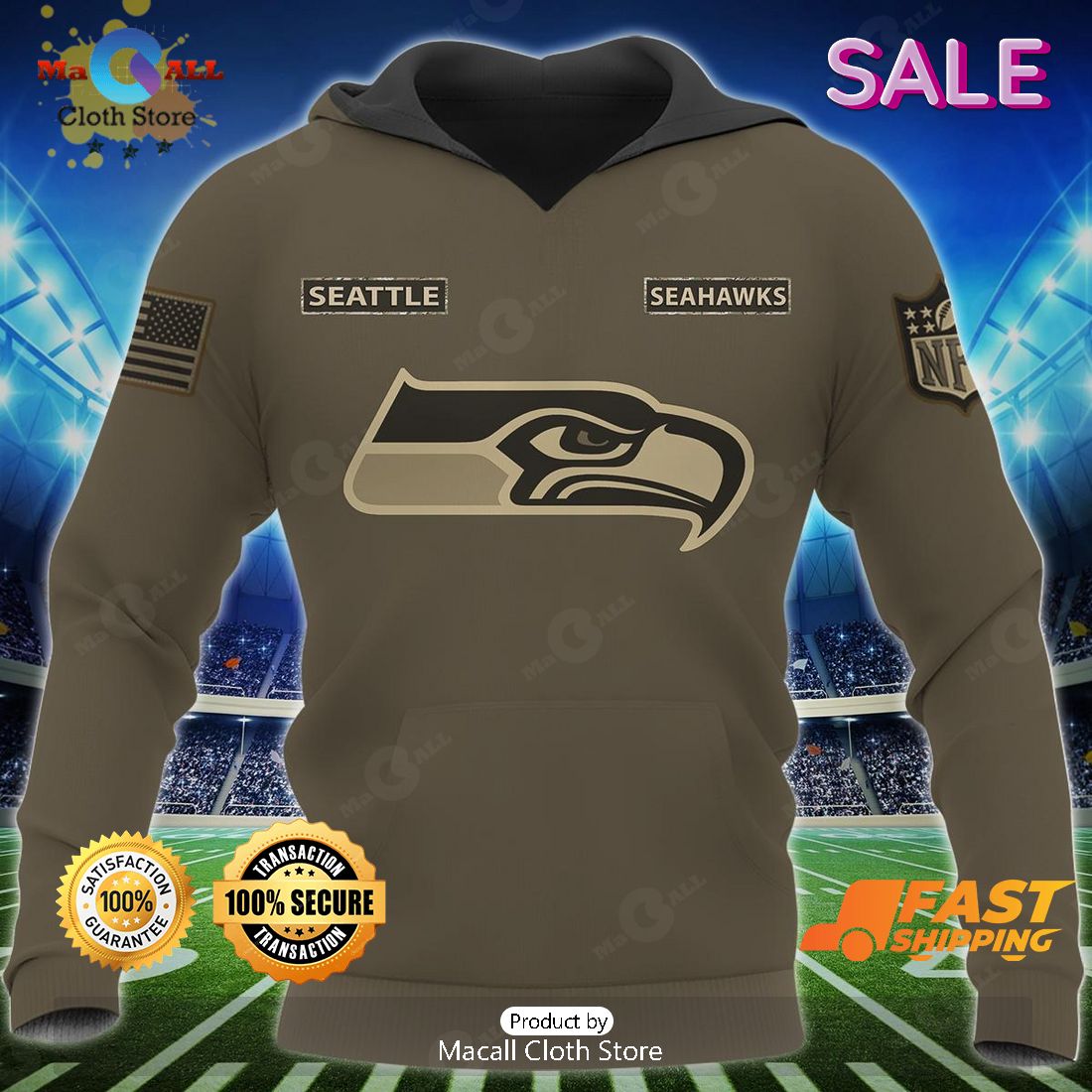 NFL Seattle Seahawks Hoodie 3D Gifts For Veterans Day