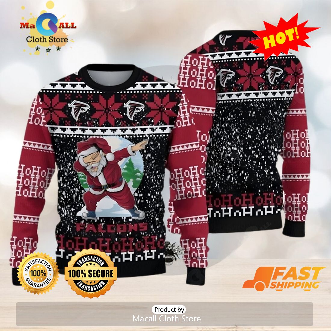 Atlanta Falcons Christmas Santa Claus Sweater Yarn Unisex Ugly Lover  Christmas - YesItCustom