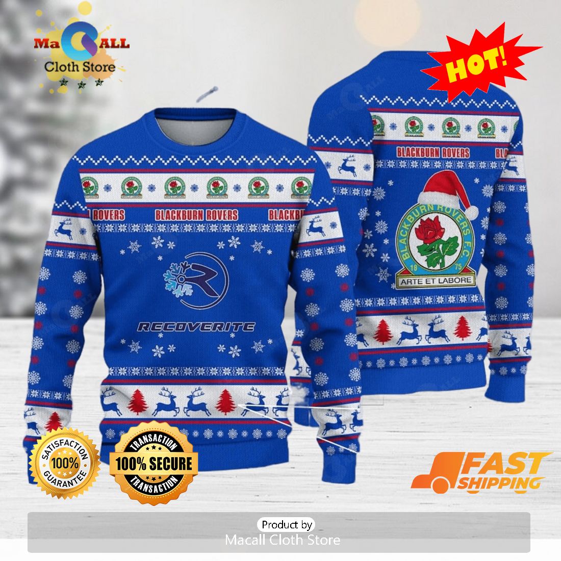 HOT TREND Blackburn Rovers Summer EFL Logo Team Ugly Christmas Sweater For Fans Gift Unisex Sweatshirt HOT TREND Blackburn Rovers Summer EFL Logo Team Ugly Christmas Sweater For Fans Gift Unisex Sweatshirt