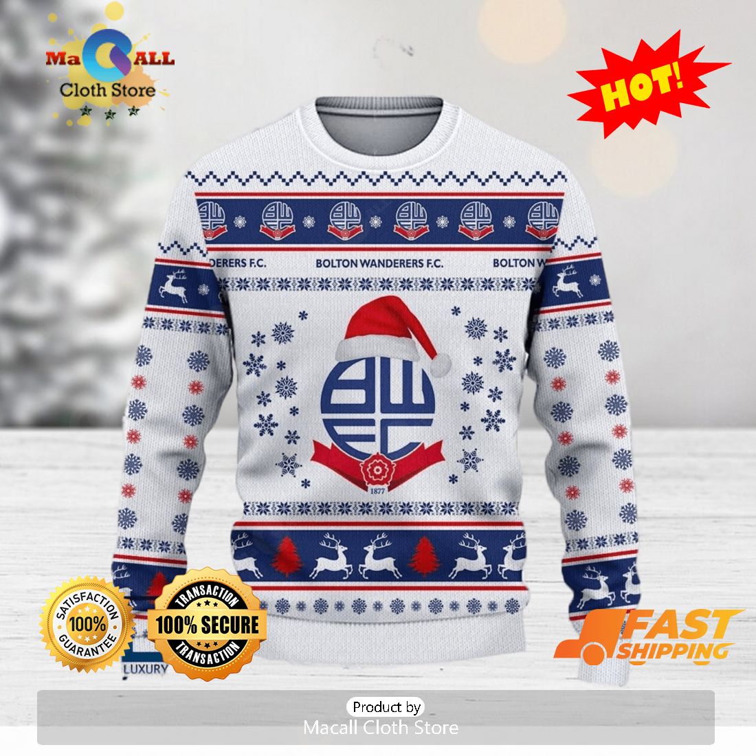 HOT TREND Bolton Wanderers Floral EFL Logo Team Ugly Christmas Sweater For Fans Gift Unisex Sweatshirt HOT TREND Bolton Wanderers Floral EFL Logo Team Ugly Christmas Sweater For Fans Gift Unisex Sweatshirt