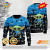 HOT TREND Carolina Panthers Christmas Jack Skellington Face Pattern Ugly Christmas Sweater