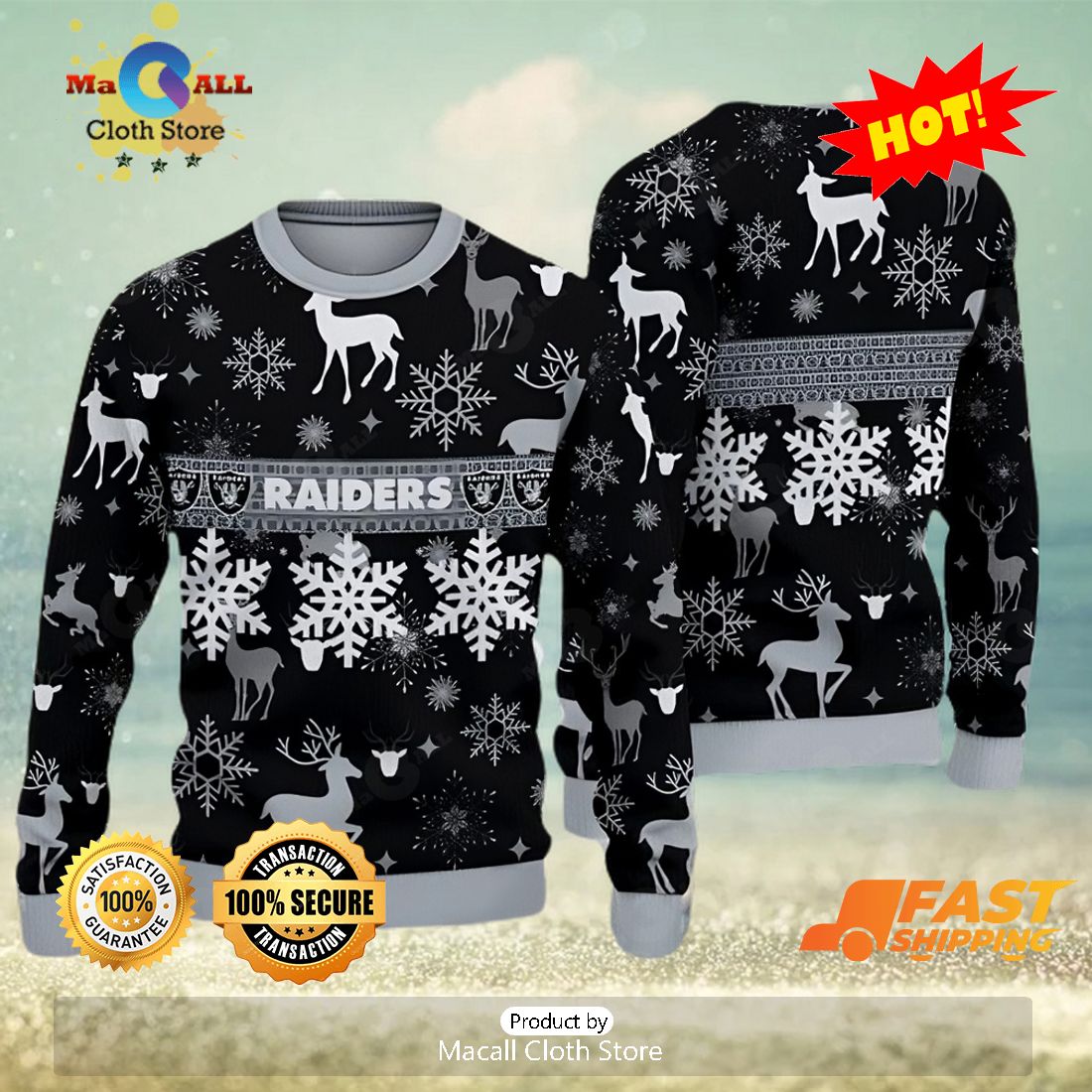 Snoopy Oakland Athletics Christmas AOP Sweater