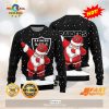 HOT TREND Las Vegas Raiders Christmas Reindeer Pattern Knitted Ugly Christmas Sweater AOP Gift For Men And Women
