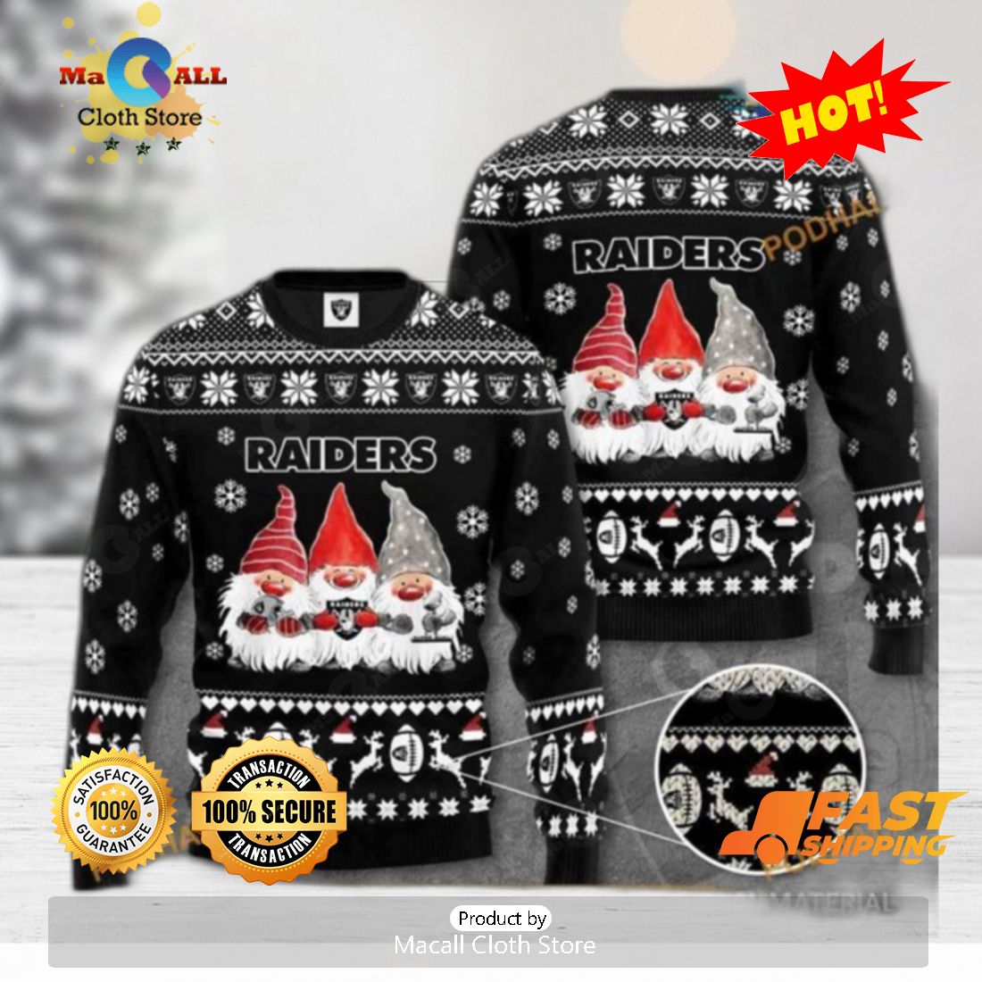 3D Las Vegas Raiders Gnome Noel Christmas Funny Ugly Sweater - Bring Your  Ideas, Thoughts And Imaginations Into Reality Today