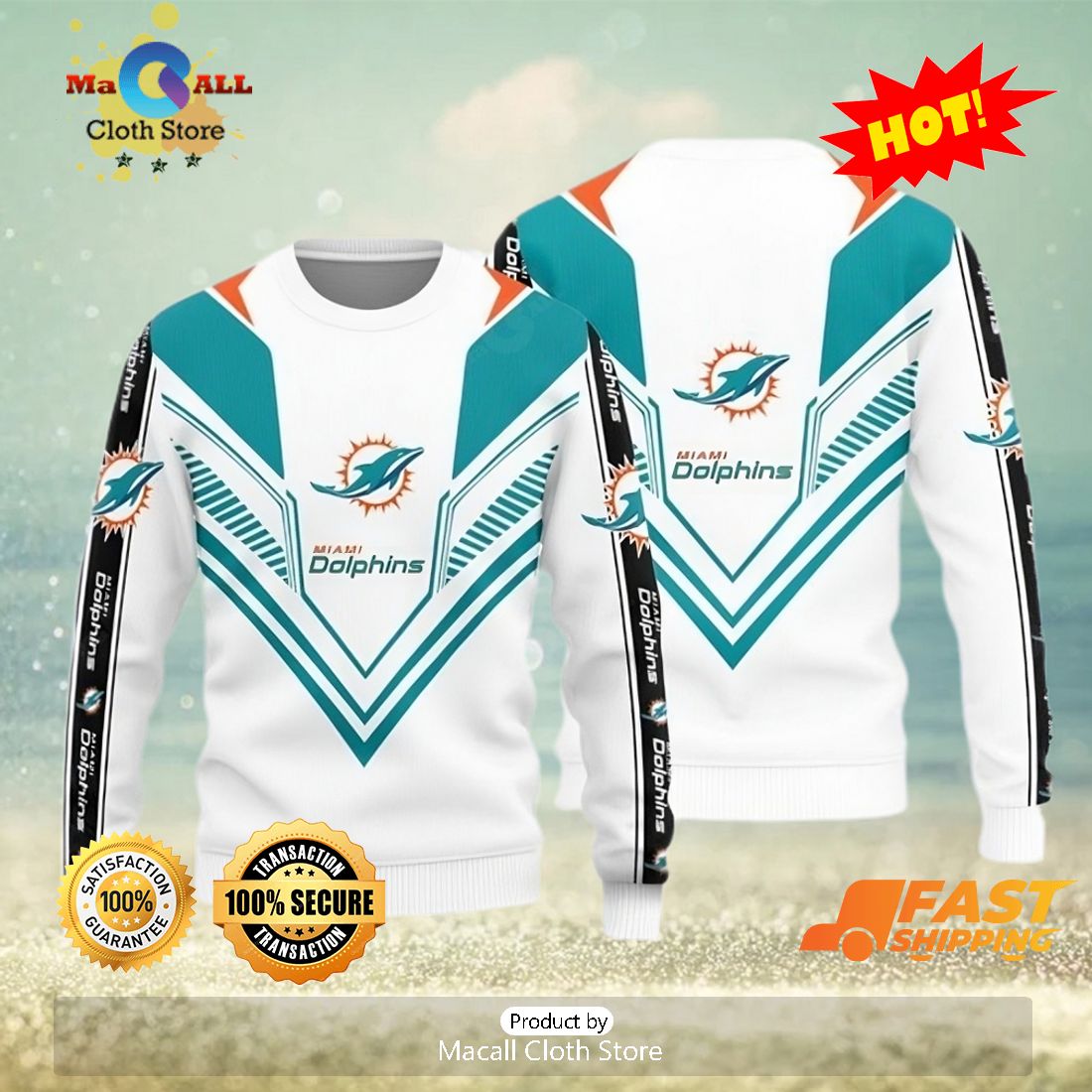 Miami Dolphins Basic Knitted Ugly Christmas Sweater AOP Gift For Men And  Women - Teeclover