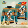 HOT TREND Miami Marlins Football Team Logo Ugly Christmas Sweater Custom Name Christmas For Fans