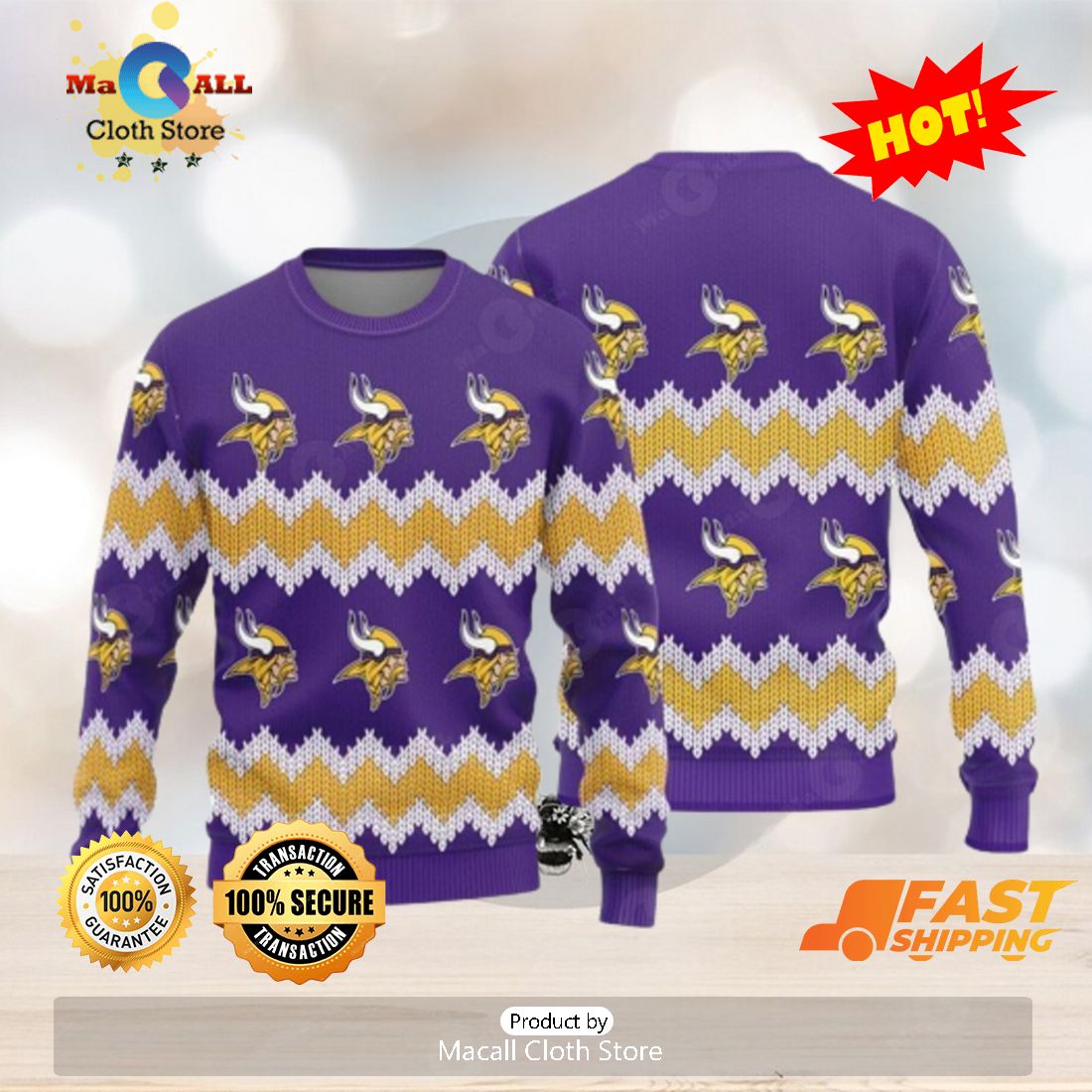 Minnesota Vikings Christmas Tree Pattern For Men And Women Xmas Gift Ugly  Sweater - Binteez