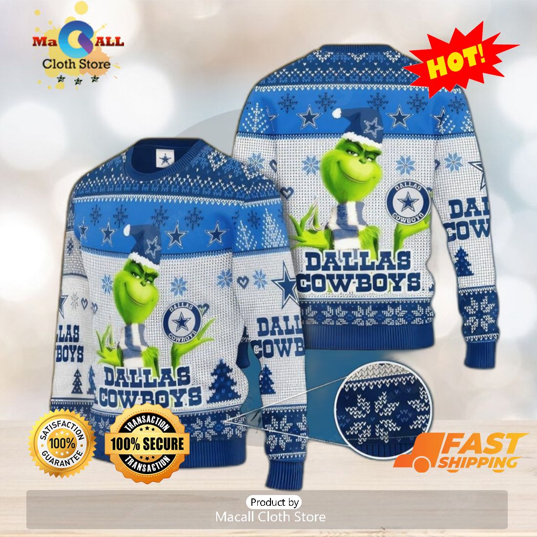 HOT TREND NFL Dallas Cowboys The Grinch Ugly Xmas Sweater
