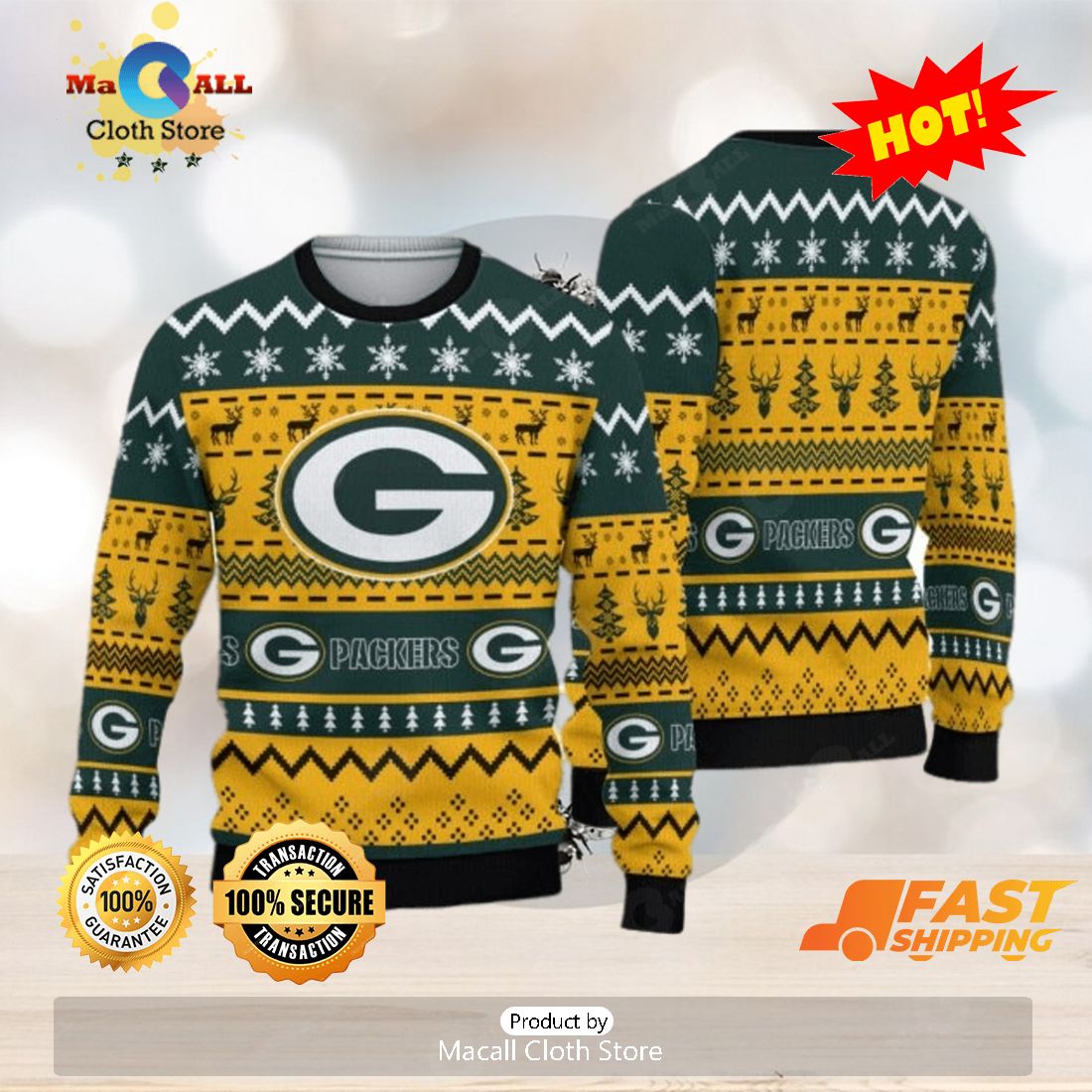 HOT TREND Packers Football Ugly Sweater HOT TREND Packers Football Ugly Sweater