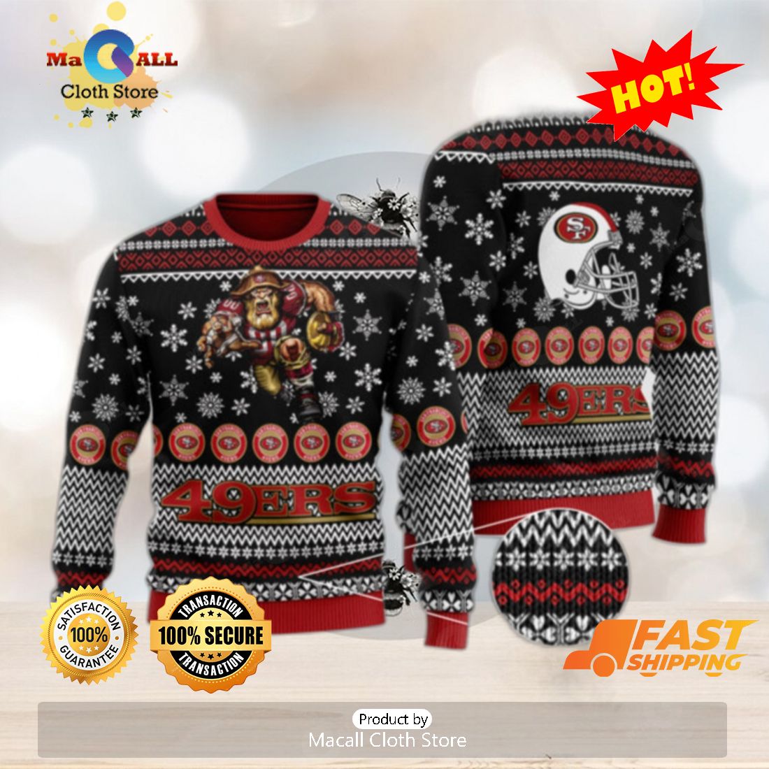 NFL San Francisco 49ers New Season Style Knitted Christmas 3D Sweater -  Banantees