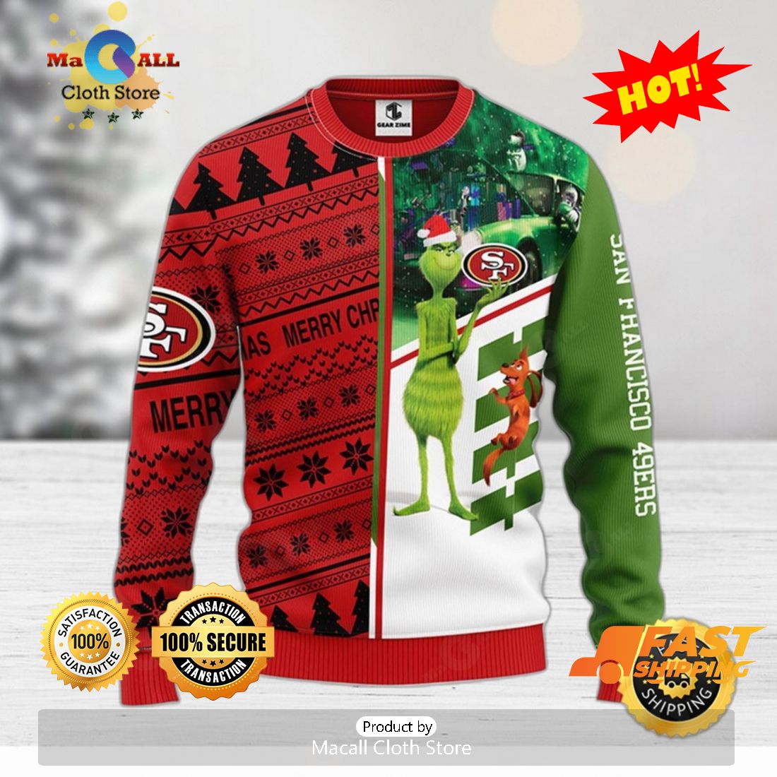 NFL Pittsburgh Steelers Ugly Christmas Sweater Grinch And Scooby-Doo Show  Your Team Spirit - The Clothes You'll Ever Need