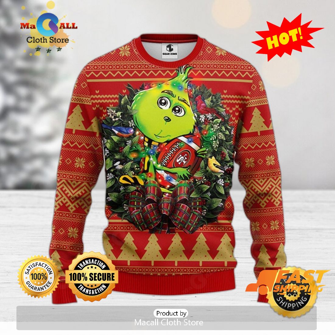 San Francisco 49ers Grinch Knit Ugly Christmas sweater - SpringTeeShop:  Vibrant Fashion that Speaks Volumes