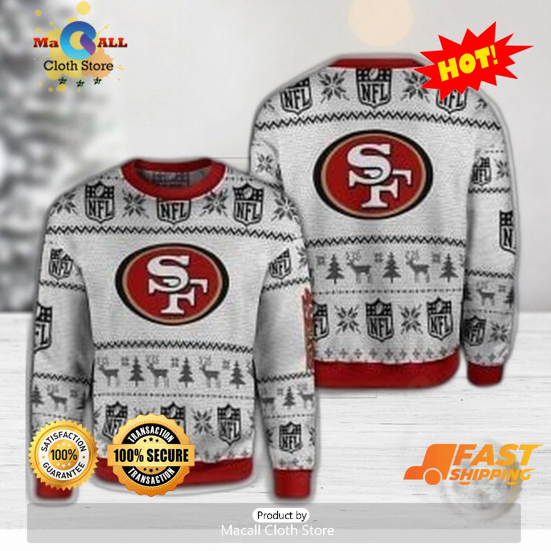 HOT TREND San Francisco 49ers Nfl For Niner Ugly Christmas Sweater HOT TREND San Francisco 49ers Nfl For Niner Ugly Christmas Sweater