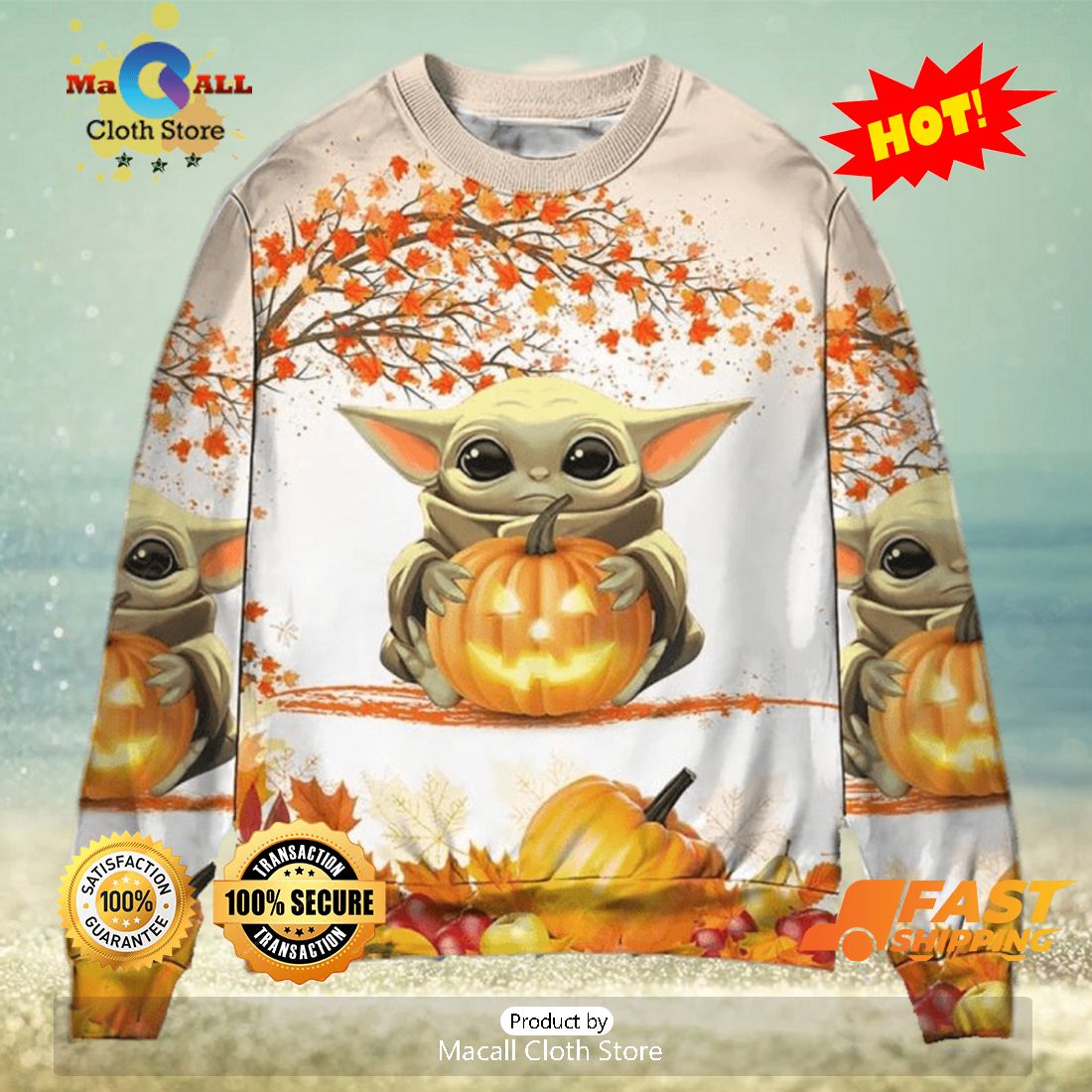 HOT TREND Starwars Baby Yoda Tricks Or Treat Ugly Christmas Sweater HOT TREND Starwars Baby Yoda Tricks Or Treat Ugly Christmas Sweater