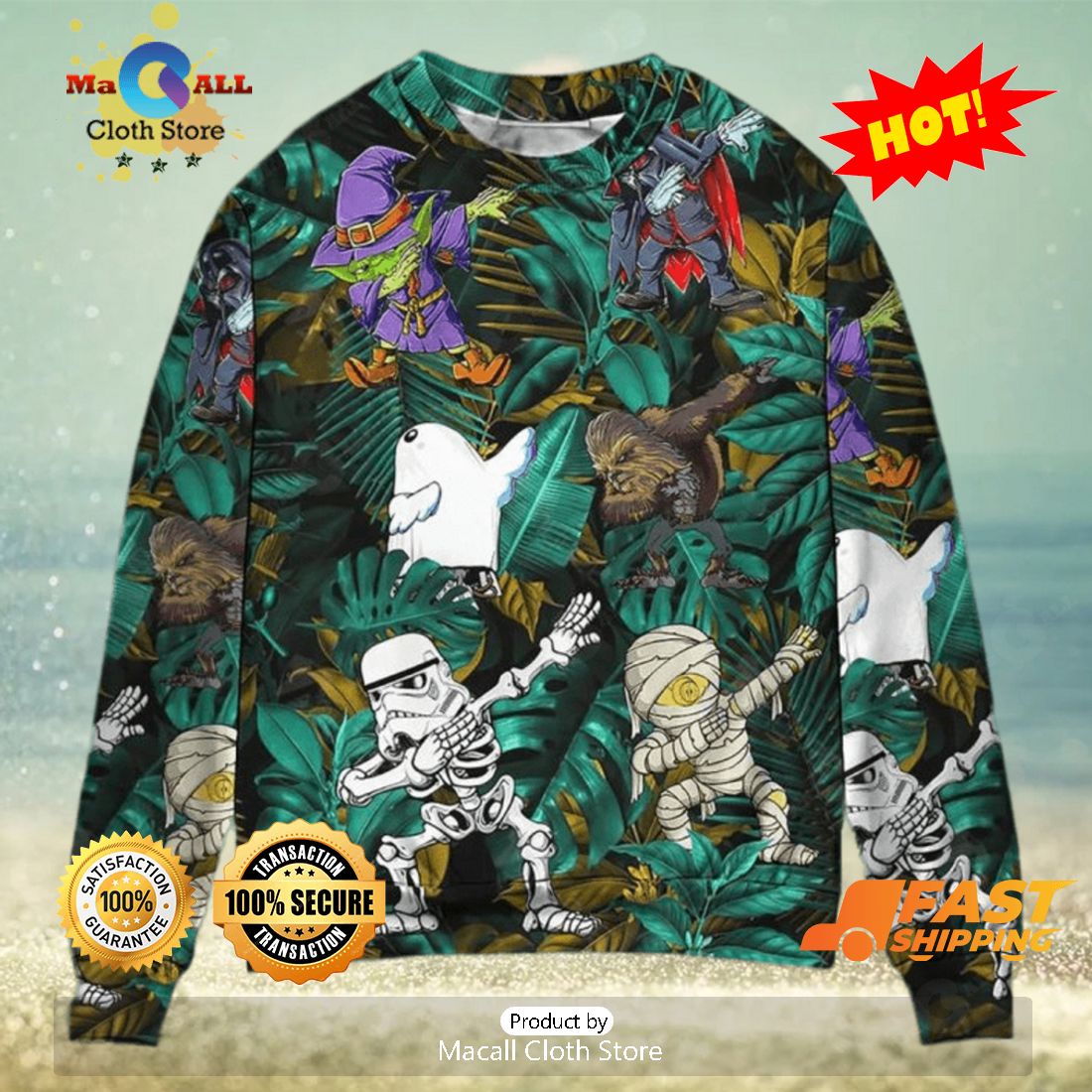 HOT TREND Starwars Dabbing Skeleton Zombie Ugly Christmas Sweater HOT TREND Starwars Dabbing Skeleton Zombie Ugly Christmas Sweater