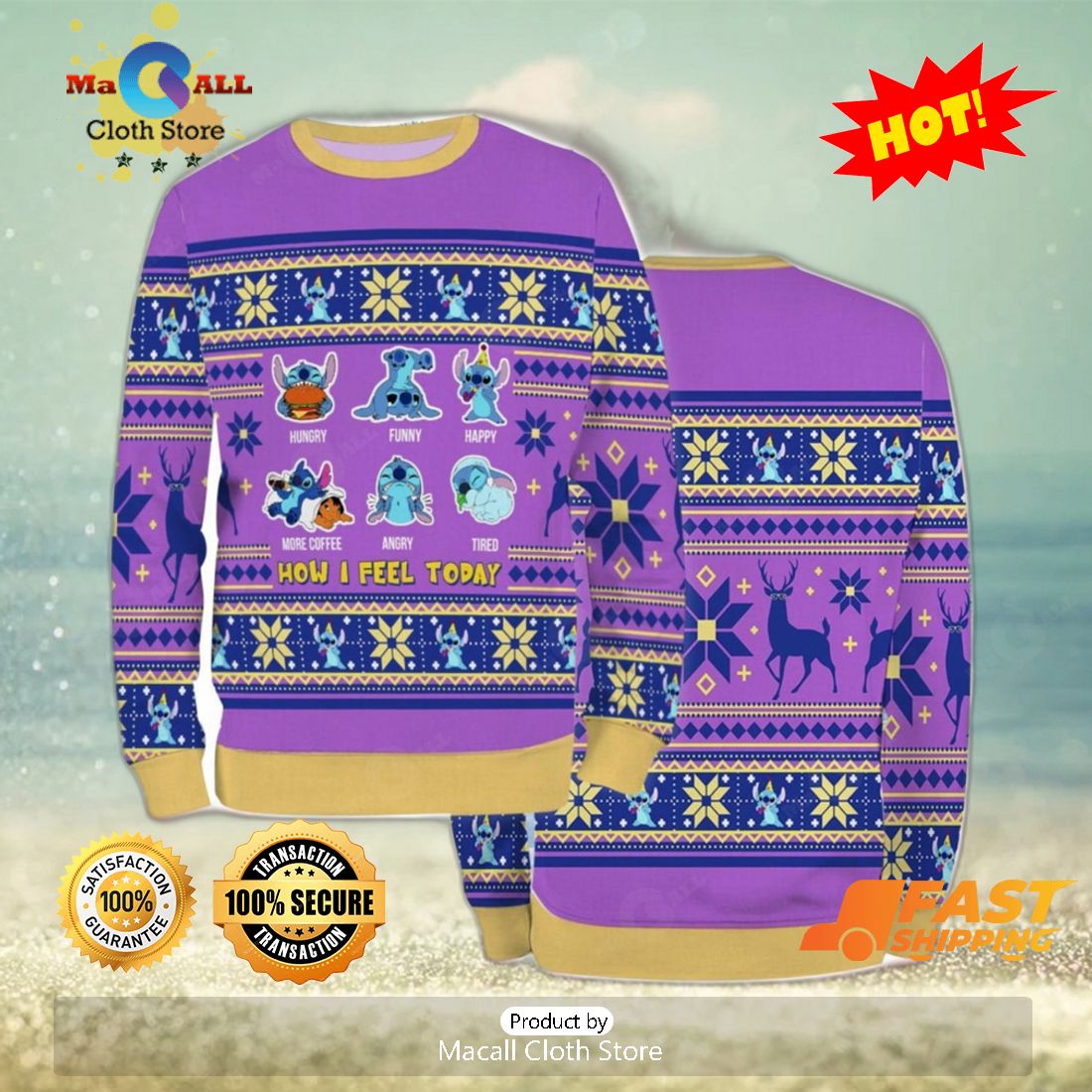 HOT TREND Ugly Sweater Christmas Xmas Stitch Cartoon 3D Sweater HOT TREND Ugly Sweater Christmas Xmas Stitch Cartoon 3D Sweater