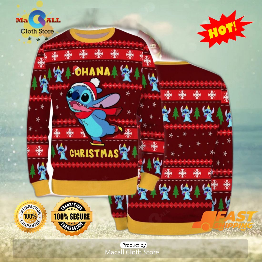 HOT TREND Ugly Sweater Christmas Xmas Stitch Cartoon Unisex Men Women Ohana X Mas 3D Sweater HOT TREND Ugly Sweater Christmas Xmas Stitch Cartoon Unisex Men Women Ohana X Mas 3D Sweater