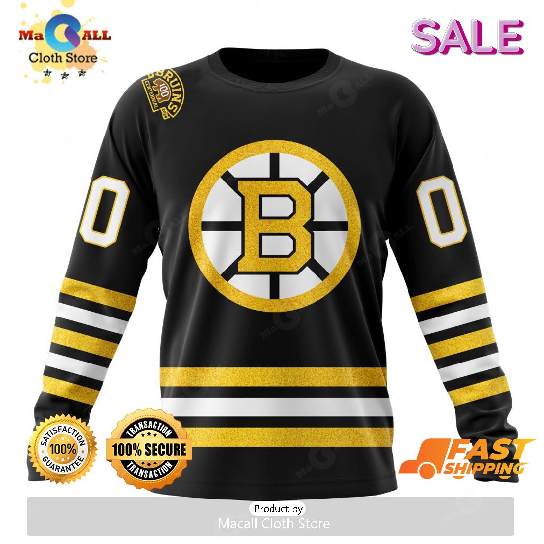 NHL Boston Bruins 2023-2024 Centennial Third Kits Hoodie - Torunstyle