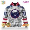[SALE] Personalized NHL Buffalo Sabres Special Camo Design For Veterans Day Hoodie Sweatshirt 3D