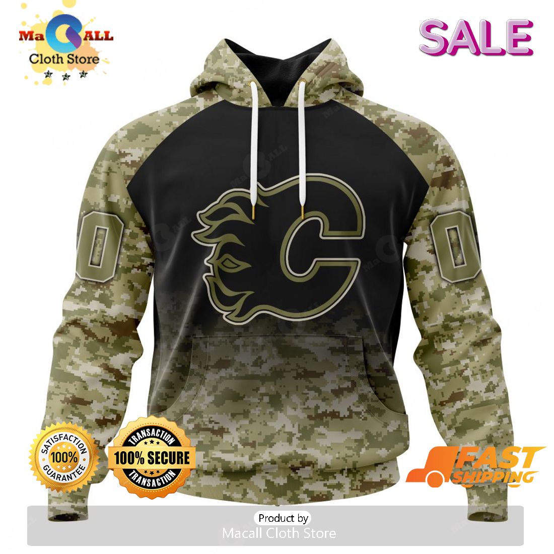 [SALE] Personalized NHL Calgary Flames Special Camo Design For Remembrance Day Hoodie Sweatshirt 3D