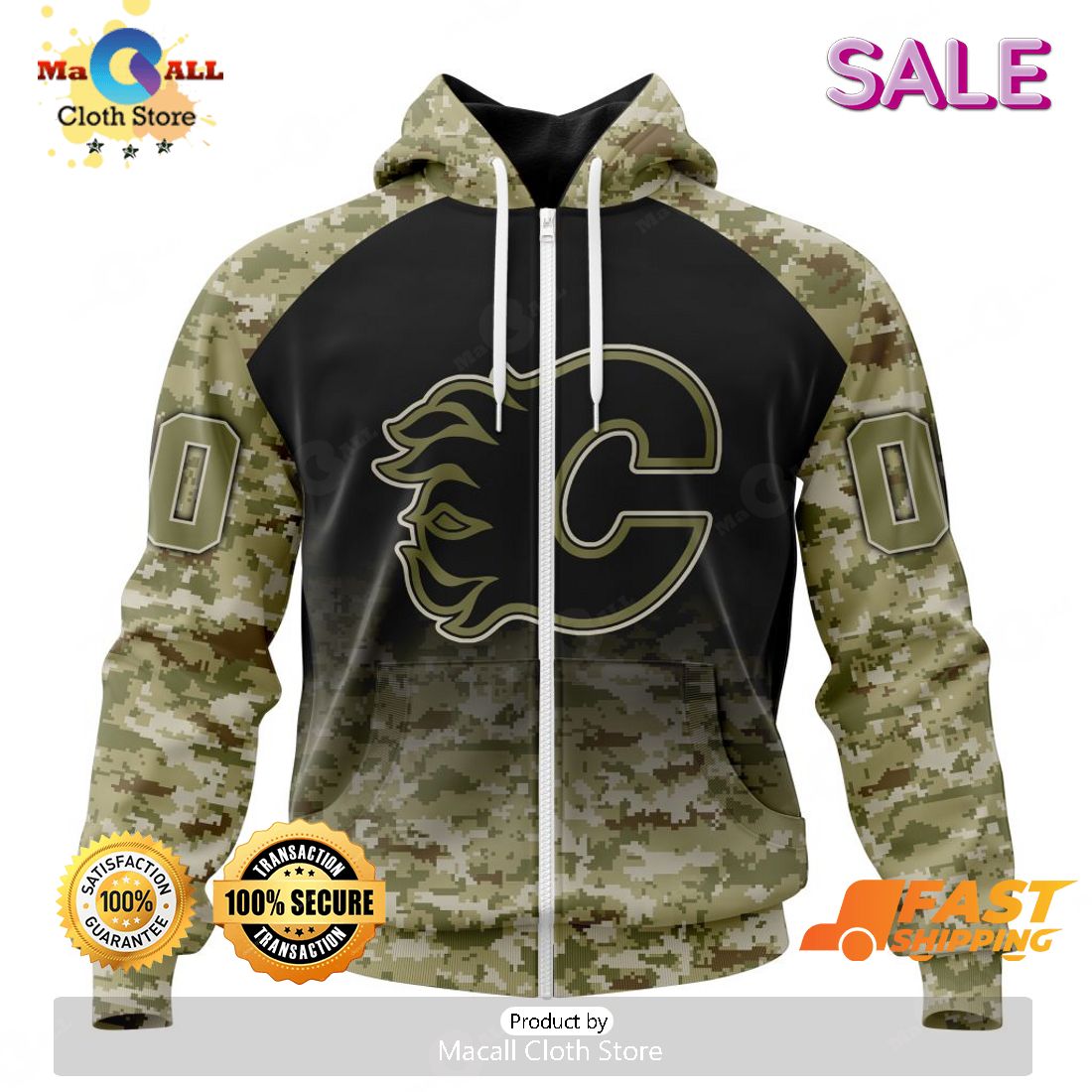 [SALE] Personalized NHL Calgary Flames Special Camo Design For Remembrance Day Hoodie Sweatshirt 3D