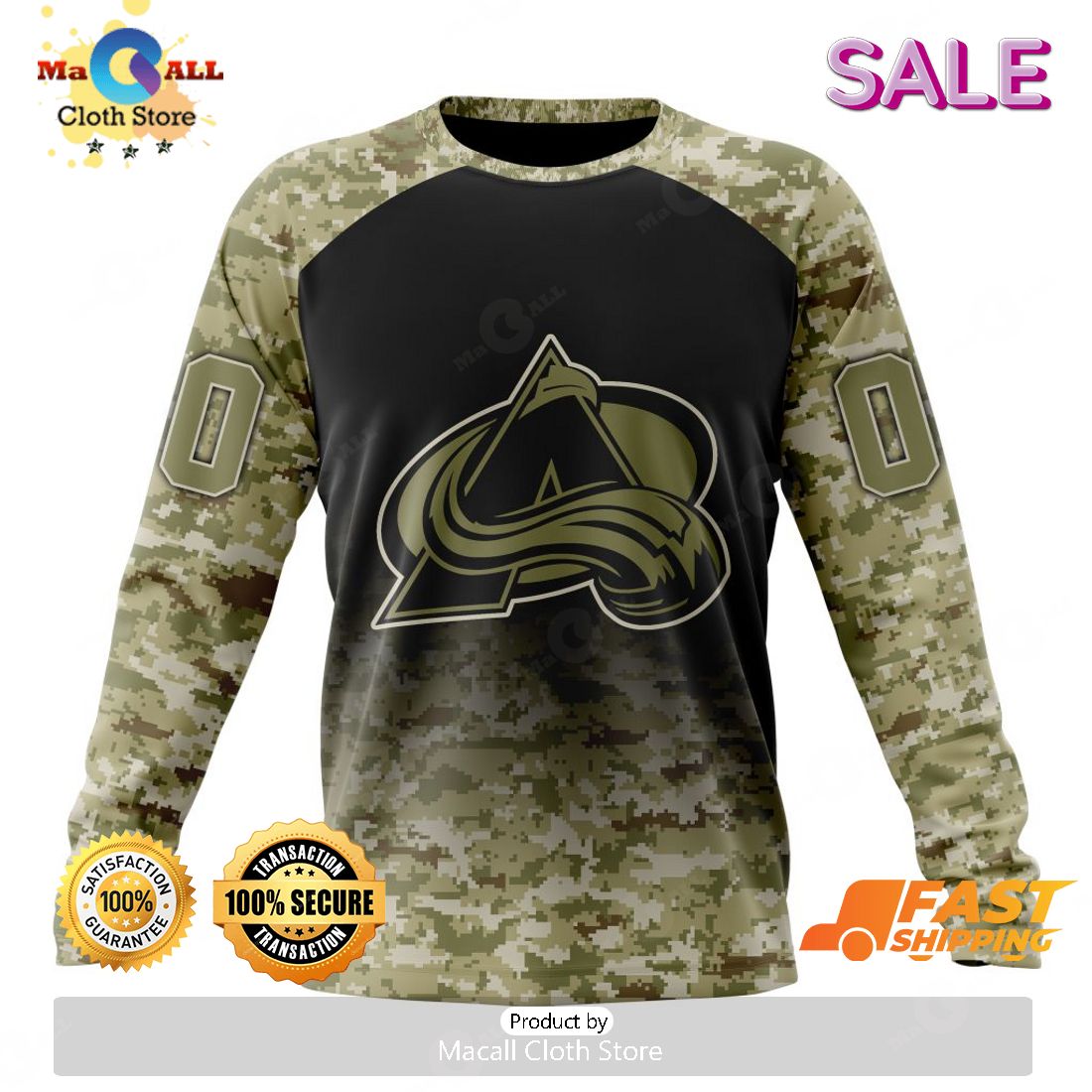 NHL Colorado Avalanche Special Camo Design For Veterans Day 3D Printed  Hoodie - Reallgraphics